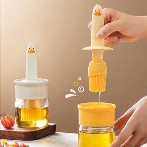 2 in 1 Olive Oil Measuring Dispenser Bottle with Silicone Pastry Basting Brush