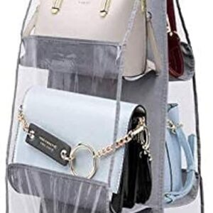 6-Slot Hanging Purse/Handbag Organizer - Dustproof, High Capacity Closet Storage for Purses, Clear Window