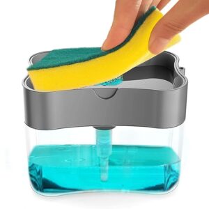 2-in-1 Soap Dispenser for Kitchen and Sponge Holder Dish Soap Dispenser