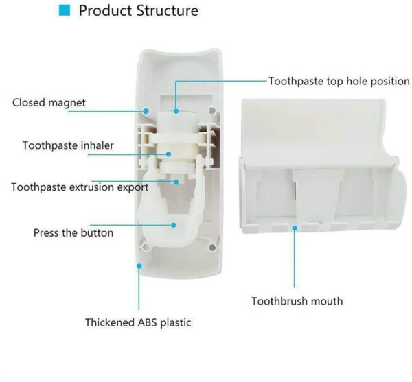 Plastic Wall Mounted Automatic Toothpaste Dispenser - Image 2