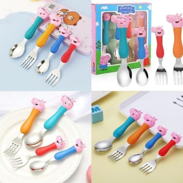 Cartoon Pig Spoon Set BPA-Free - Image 2