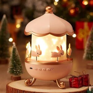 Bunny Night Light Cabin Projector Lamp 360° Rotatable LED Night Lamp for Kids Room Decor