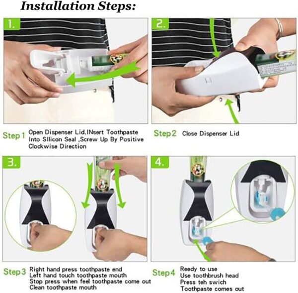 Plastic Wall Mounted Automatic Toothpaste Dispenser - Image 4