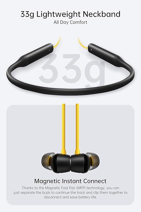 Realme Buds Wireless Pro Bluetooth in Ear Earphones with Mic, Fast Charging & Up to 22Hrs Playtime (Yellow) - Image 5