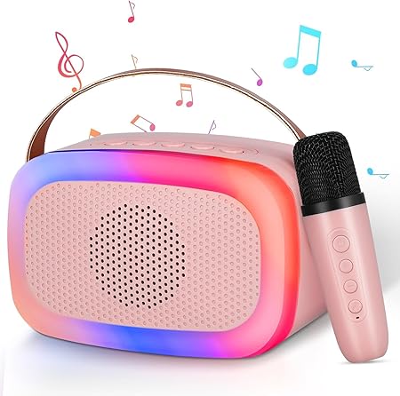 Kids Adults with Wireless Mics Portable Bluetooth Speaker & Dynamic Lights Birthday Gift for Girls, Boys & Toddlers (Winsumm K88 Mini Speaker, - Image 7