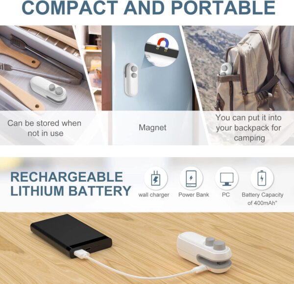 Portable Mini Sealing Machine, Handheld Packet Sealer for Food - Image 9