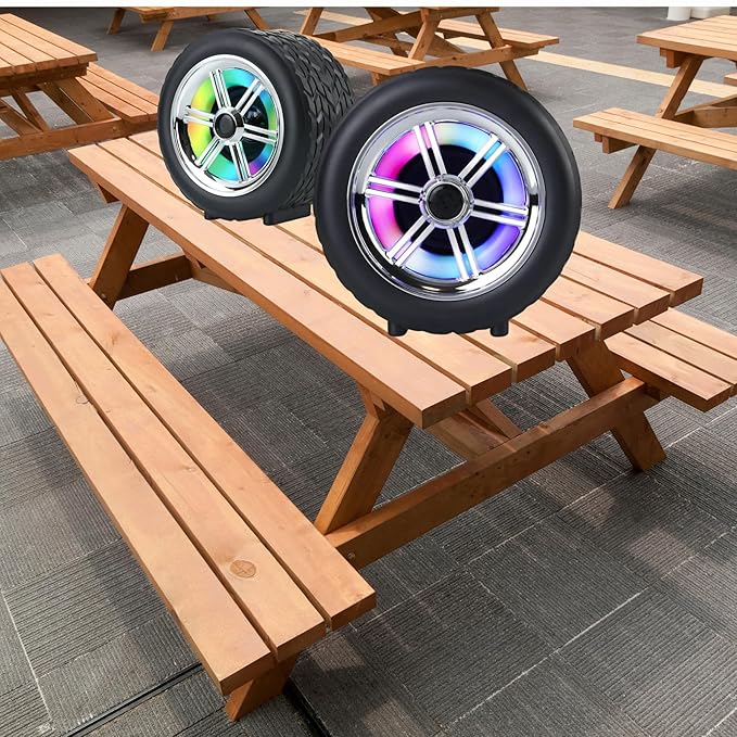 Tyre Shape Bluetooth Speaker with 5W HD Sound, RGB Lights, USB, FM, TWS Pairing, - Image 3