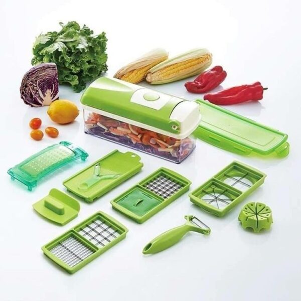 12 in 1 Vegetable Nicer Dicer - Green | Versatile Chopper - Image 5