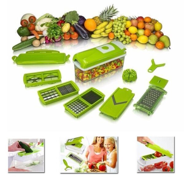 12 in 1 Vegetable Nicer Dicer - Green | Versatile Chopper - Image 3