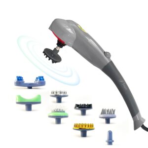 All-in-One Pain Relief Magic 8 Interchangeable Attachments Corded Electric Massager Head, Neck, Shoulder, Back, Leg, Foot Ideal for Men & Women Fat Reduction & Joint Pain Plug-In (8 In 1)