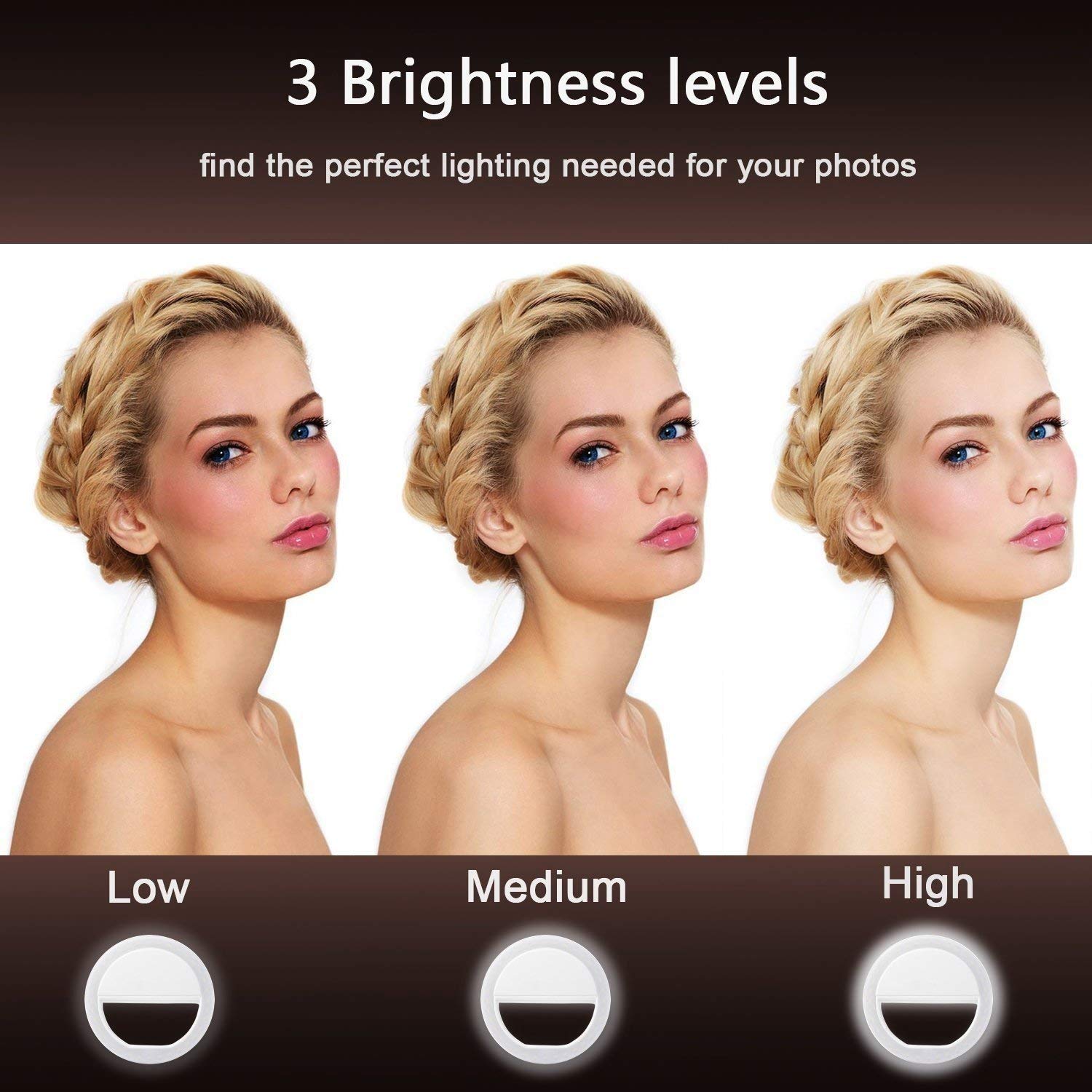 Soft White Color Selfie Ring Light with 3 Modes and 36 LED for Mobile Phone Photos - Image 4