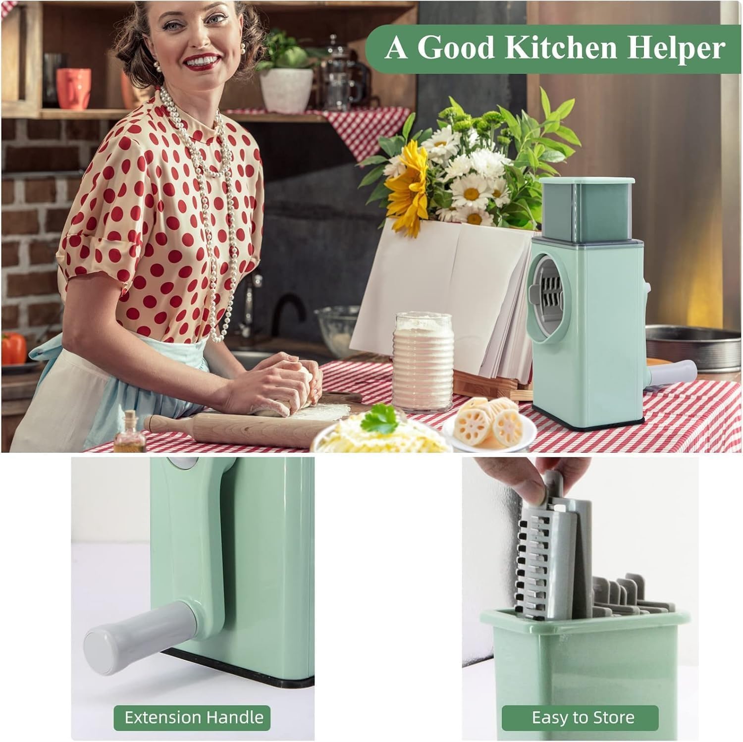 Rotary Vegetable Slicer - Round Mandoline Slicer - Image 5